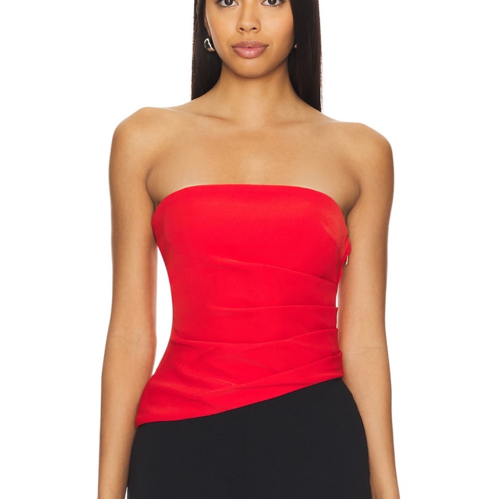 Lovers + Friends Red Strapless Brodie Top